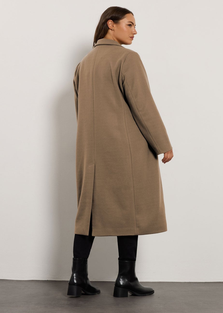 Evans Curve Mocha Brown Longline City Coat