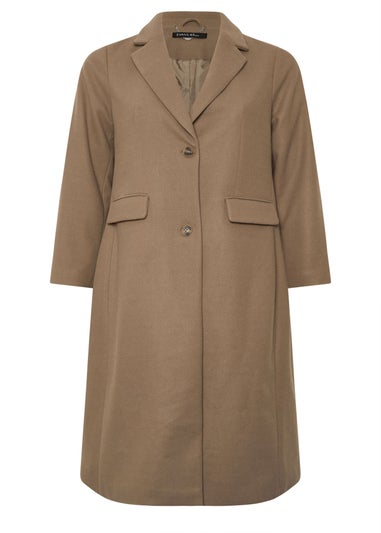 Evans Curve Mocha Brown Longline City Coat