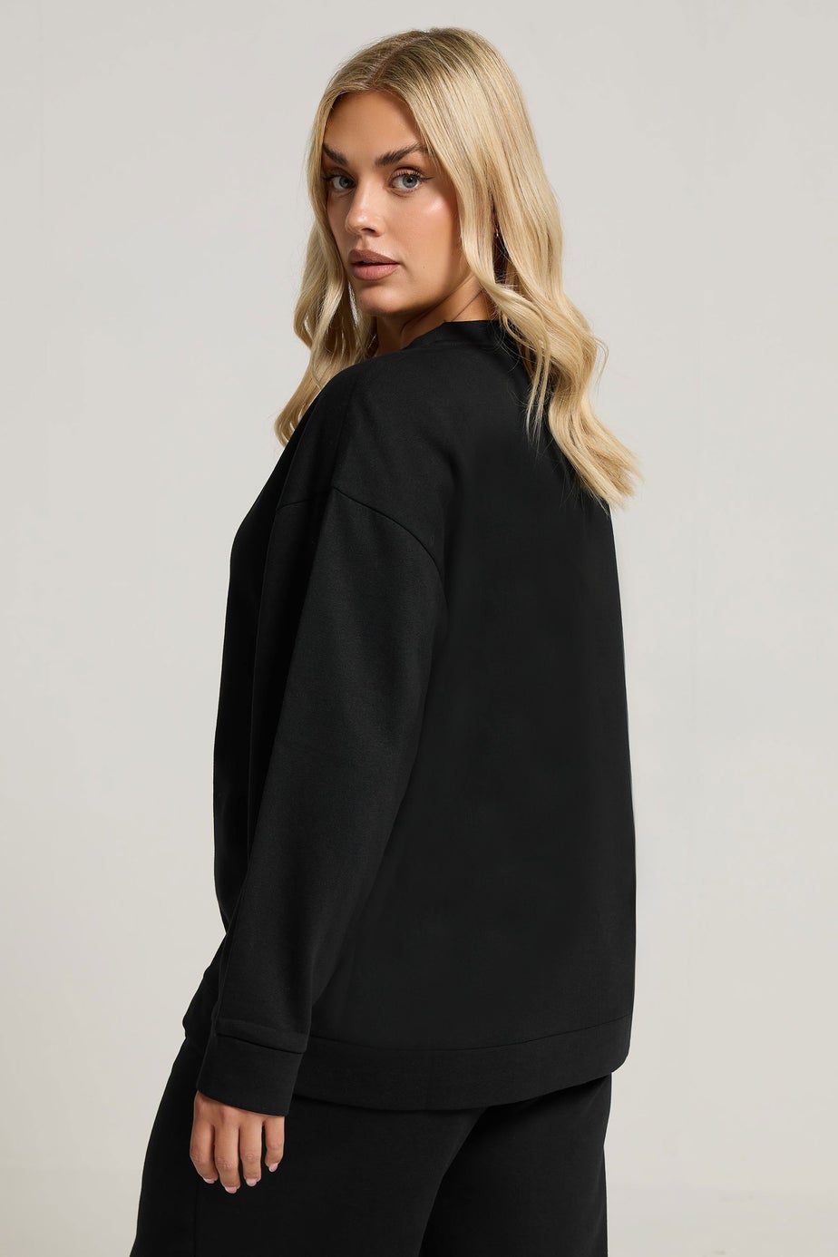 Yours Curve Black Button Cardigan