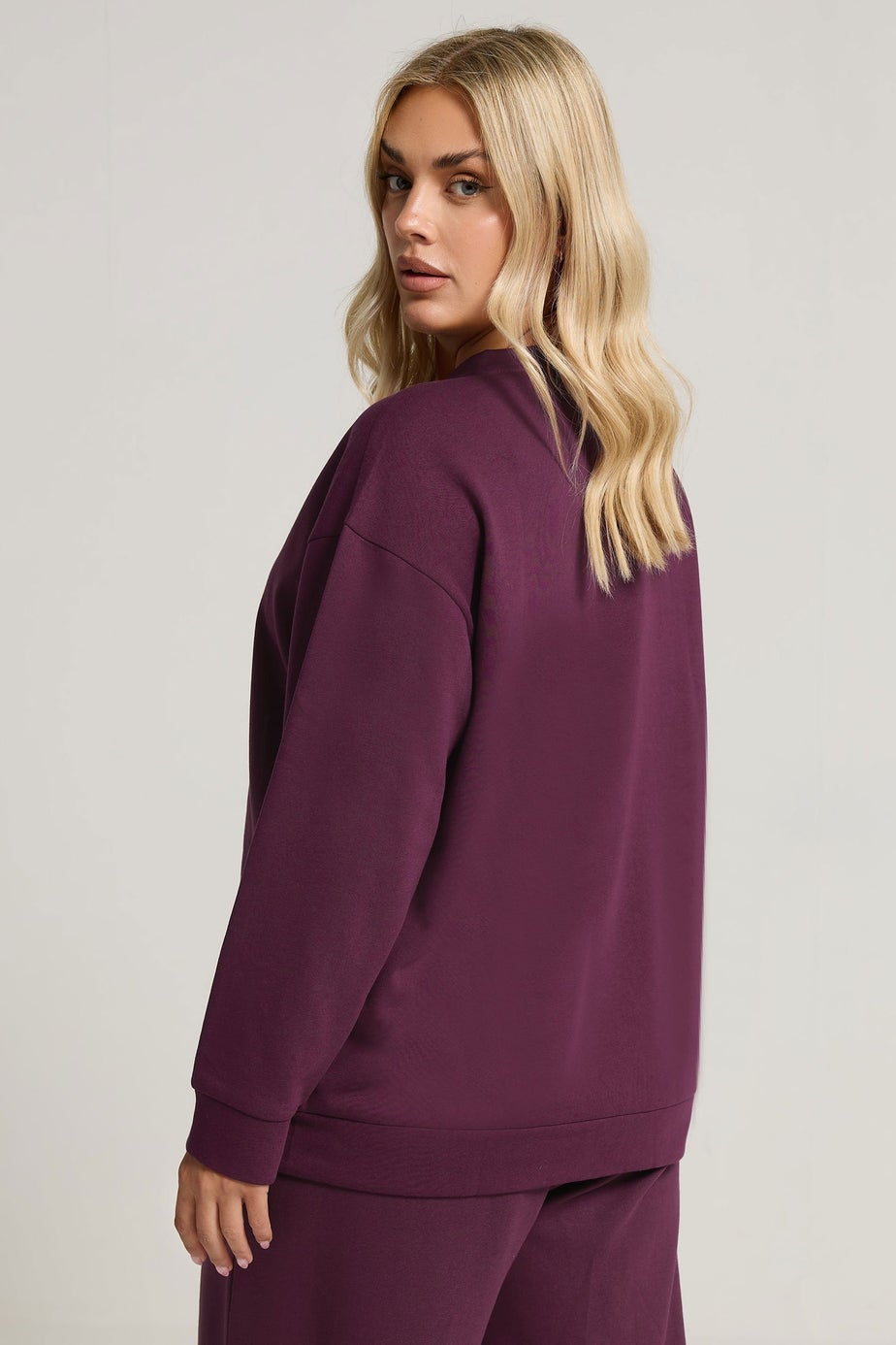 Yours Curve Burgundy Red Button Cardigan