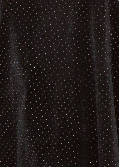 Yours Black Glitter Spot Cami Top