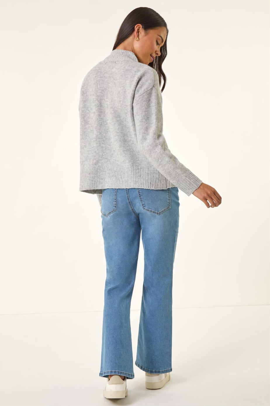 Roman Grey Petite Sequin Bow Knit Jumper