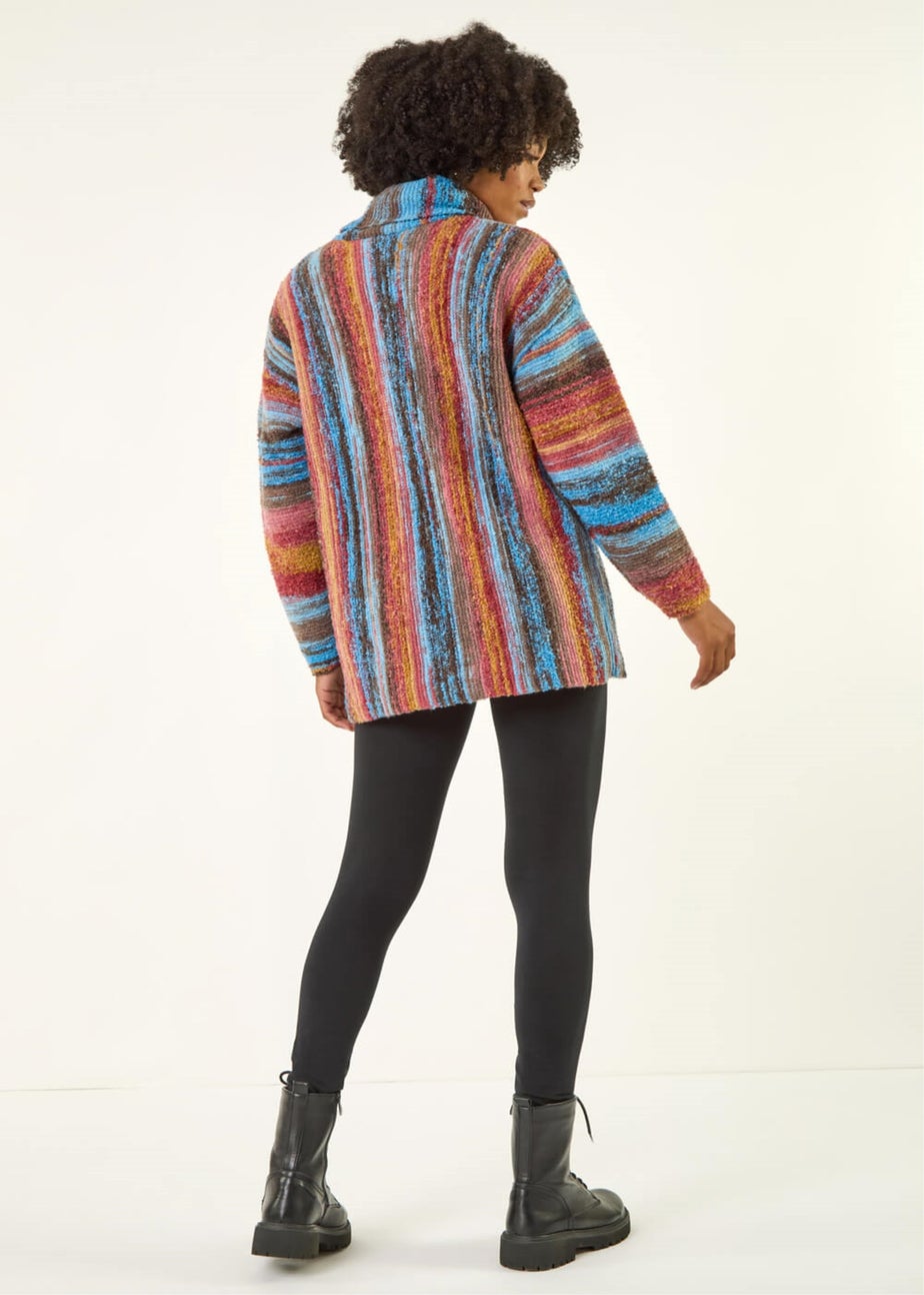 Roman Rust Space Dye Roll Neck Knit Jumper