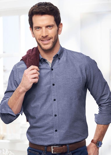 Cotton Traders Ink Iconic Long Sleeve Plain Oxford Shirt