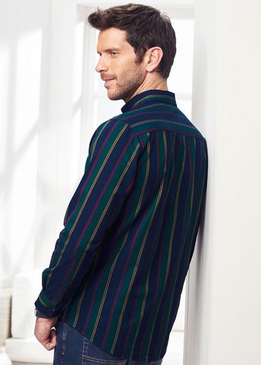 Cotton Traders Twilight Iconic Long Sleeve Patterned Oxford Shirt