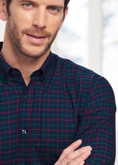 Cotton Traders Dark Sky Iconic Long Sleeve Patterned Oxford Shirt