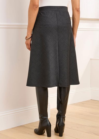 Cotton Traders Black Jersey Pull-On Midi Skirt