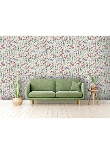 Arthouse Bumblebee Meadow Neutral Wallpaper