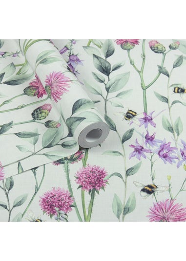 Arthouse Bumblebee Meadow Neutral Wallpaper