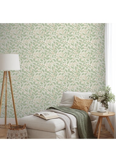 Arthouse Acorn Trail Sage Wallpaper
