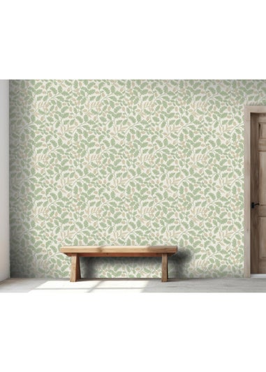 Arthouse Acorn Trail Sage Wallpaper