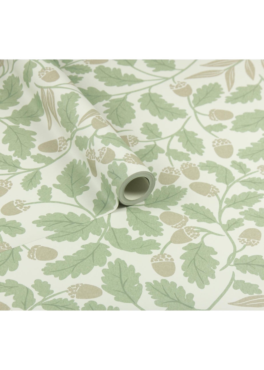Arthouse Acorn Trail Sage Wallpaper