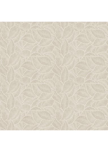 Arthouse Leaf Print Neutral Wallpaper
