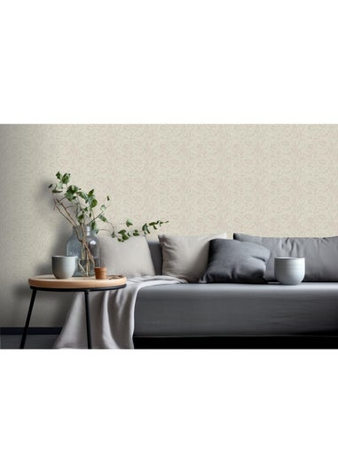 Arthouse Leaf Print Neutral Wallpaper