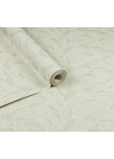 Arthouse Leaf Print Neutral Wallpaper