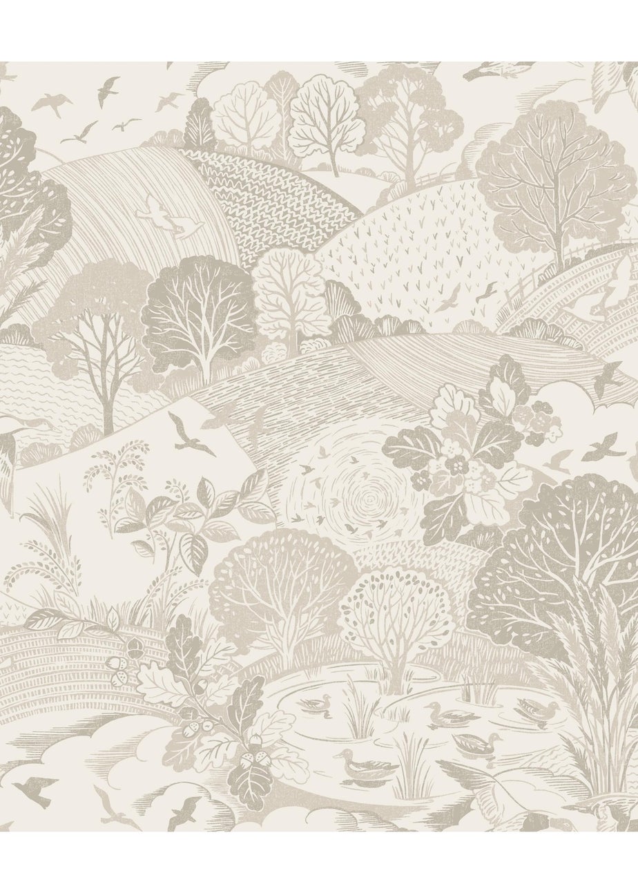 Arthouse Country Landscape Neutral Wallpaper