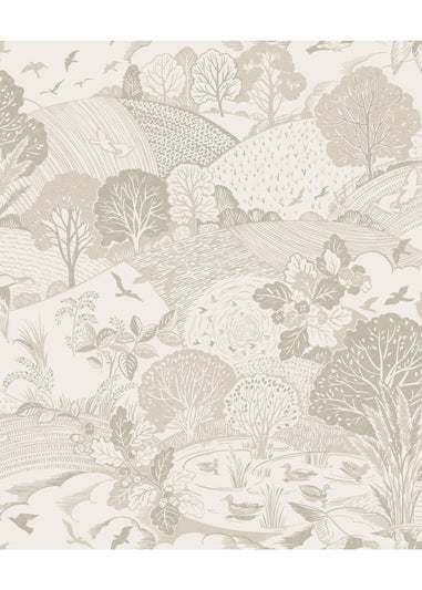 Arthouse Country Landscape Neutral Wallpaper