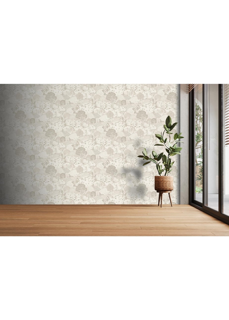 Arthouse Country Landscape Neutral Wallpaper