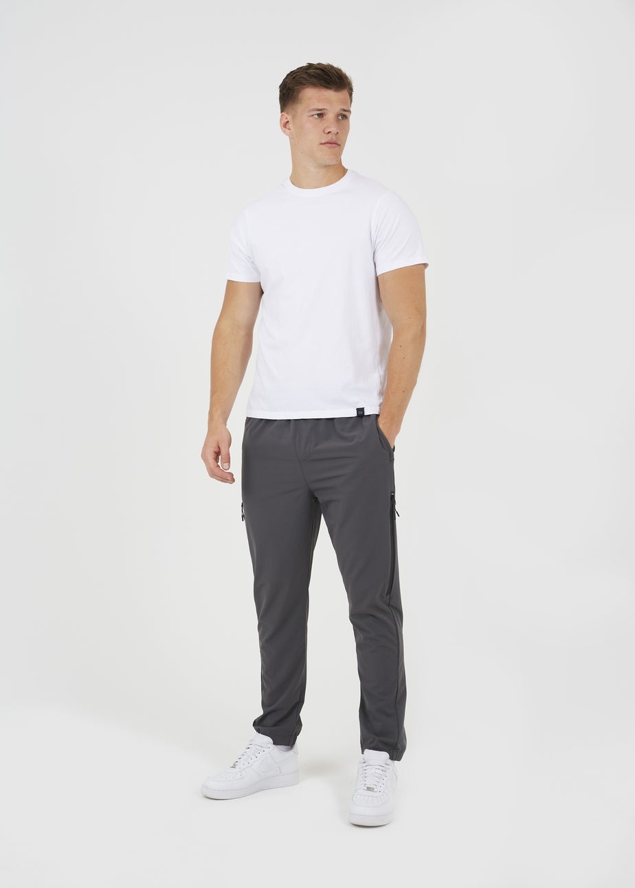 Brave Soul Dark Grey Straight Leg Elasticated Waist Trousers