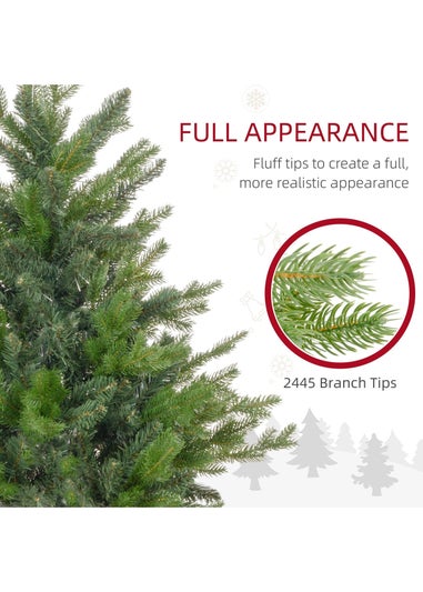 HOMCOM Green 7ft Artificial Christmas Tree With Metal Base