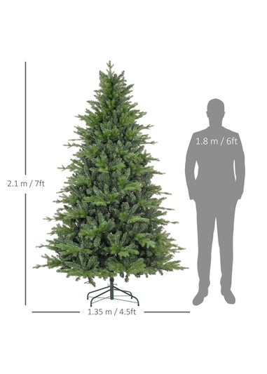 HOMCOM Green 7ft Artificial Christmas Tree With Metal Base