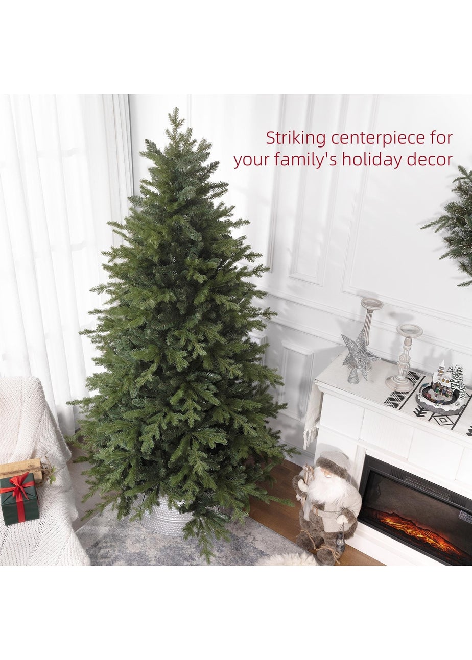 HOMCOM Green 7ft Artificial Christmas Tree With Metal Base
