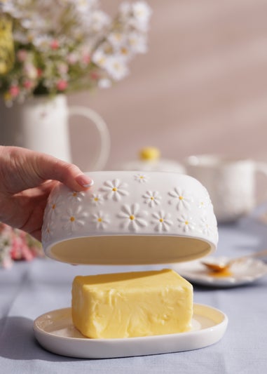 Price & Kensington Cream Daisy Butter Dish