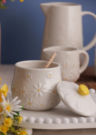 Price & Kensington Cream Daisy Honey Pot & Drizzler
