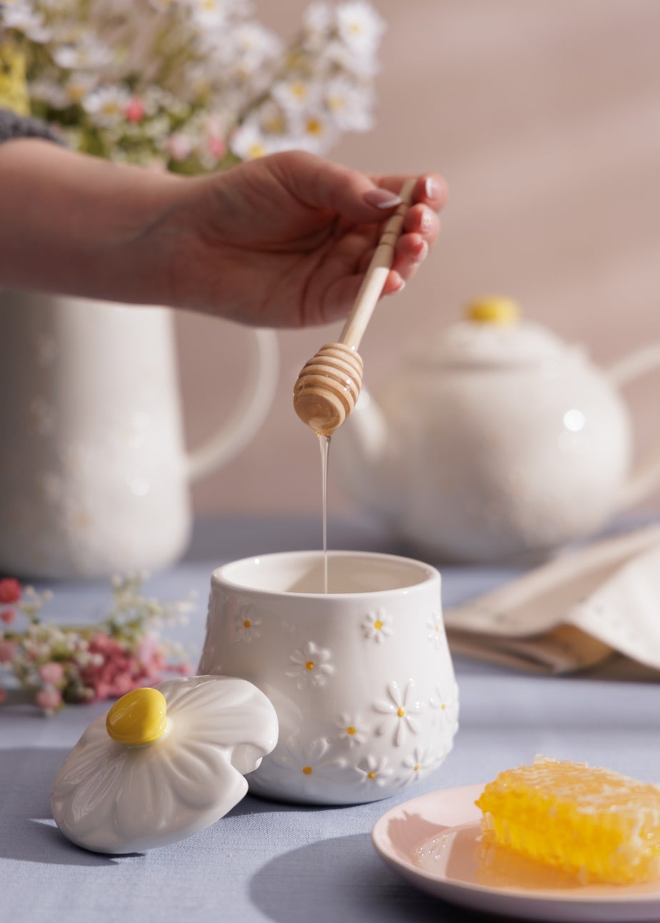 Price & Kensington Cream Daisy Honey Pot & Drizzler