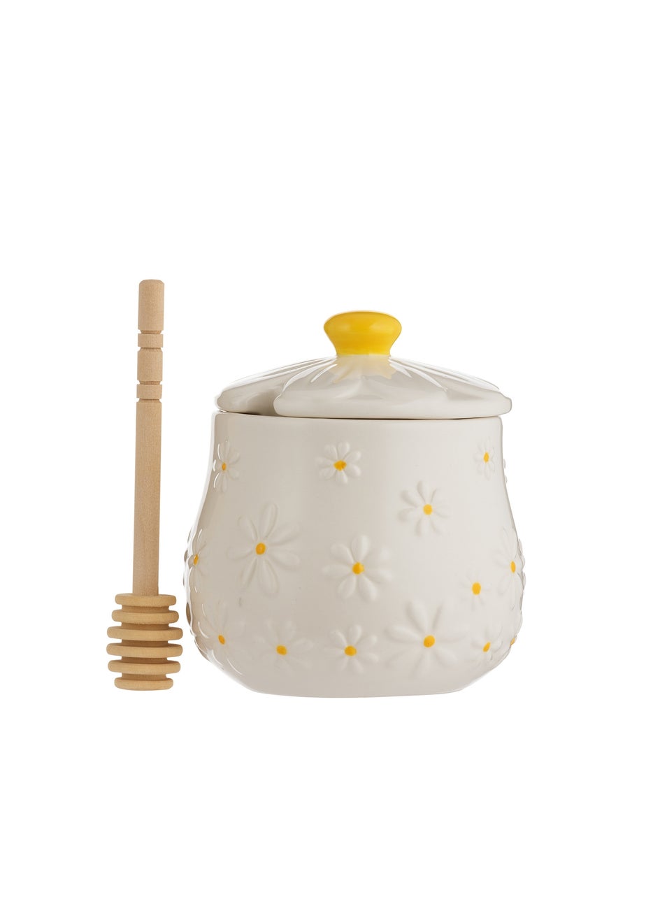 Price & Kensington Cream Daisy Honey Pot & Drizzler