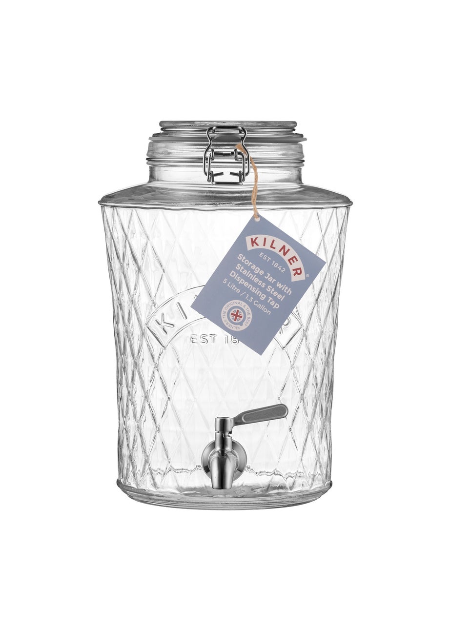 Kilner Clip Top Diamond Drinks Dispenser 5L