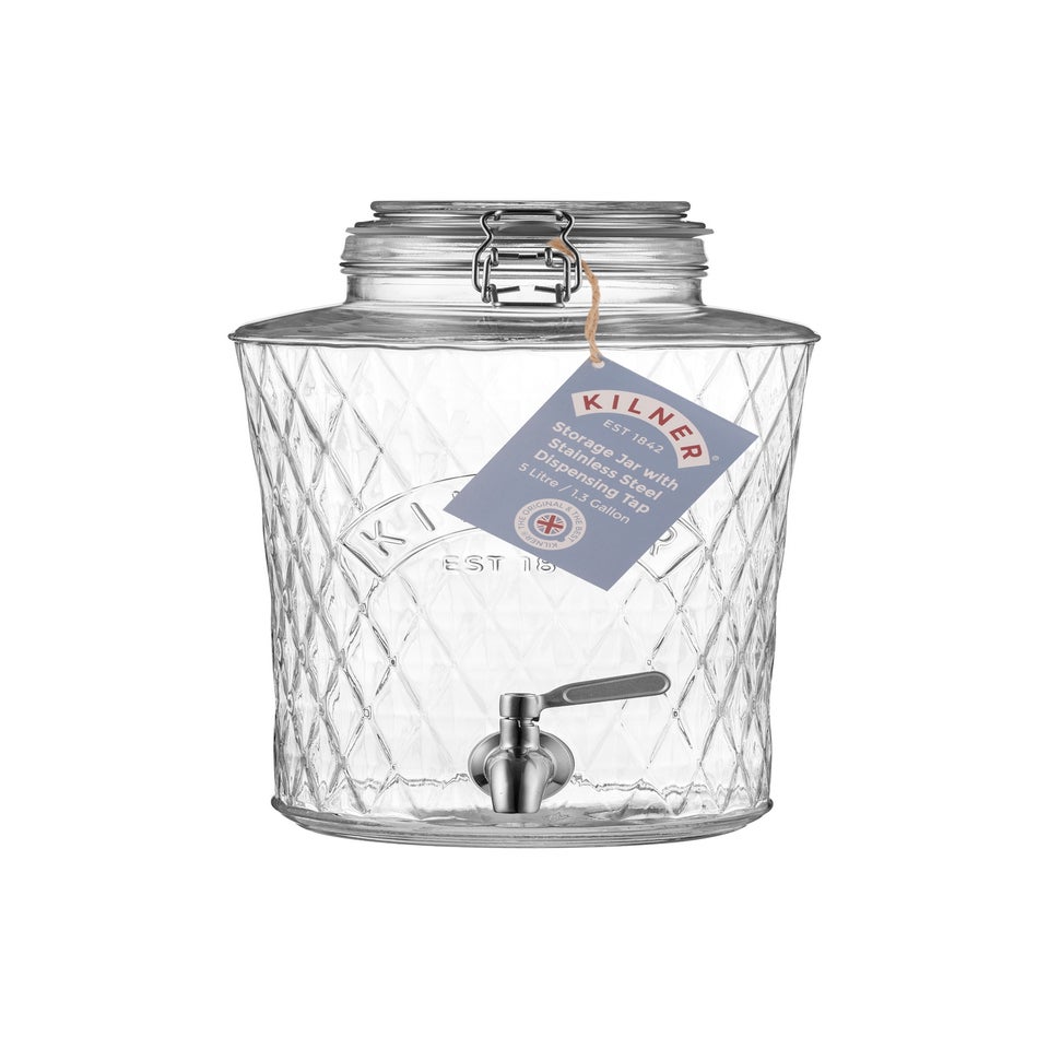 Kilner Clip Top Diamond Drinks Dispenser 5L