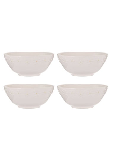 Price & Kensington Cream Daisy Set of 4 Cereal Bowls 16.5cm