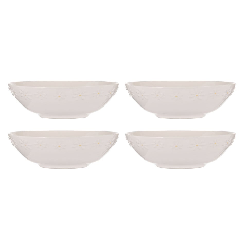 Price & Kensington Cream Daisy Set of 4 Cereal Bowls 16.5cm