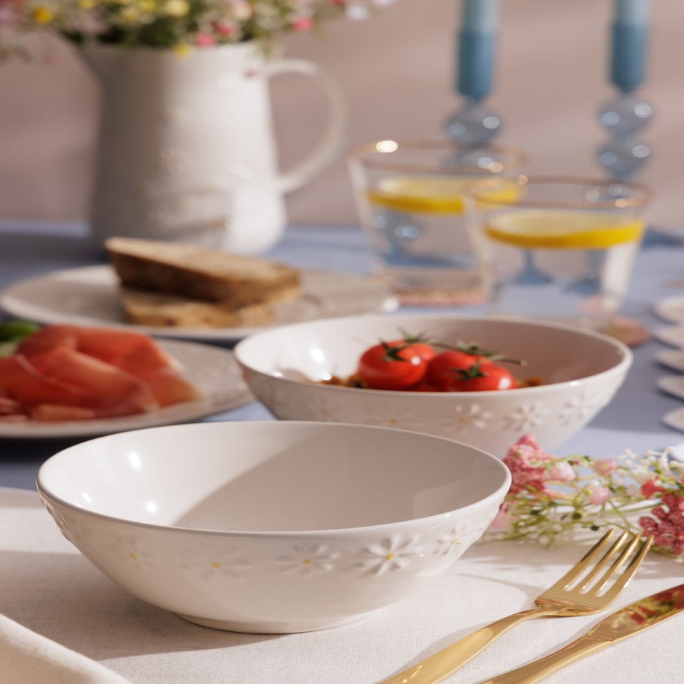 Price & Kensington Cream Daisy Set of 4 Cereal Bowls 16.5cm