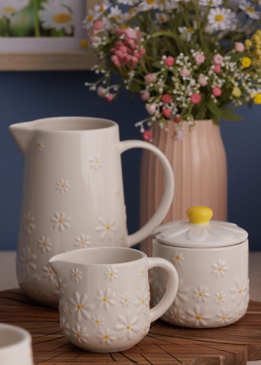 Price & Kensington  Cream Daisy Milk Jug & Sugar Bowl Set