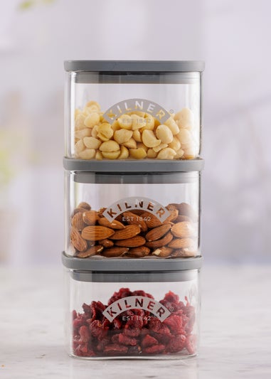 Kilner Fresh Storage Square Jar Set of 3 0.5L