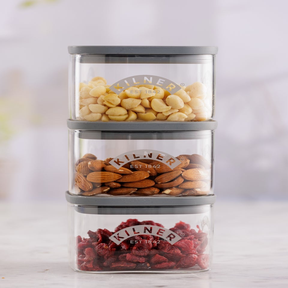 Kilner Fresh Storage Square Jar Set of 3 0.5L