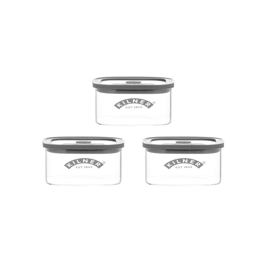 Kilner Fresh Storage Square Jar Set of 3 0.5L