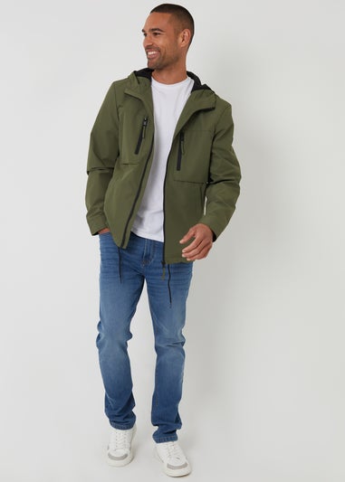 Threadbare Khaki Microfleece Lined Hooded Jacket