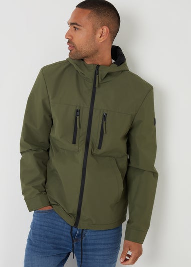 Threadbare Khaki Microfleece Lined Hooded Jacket