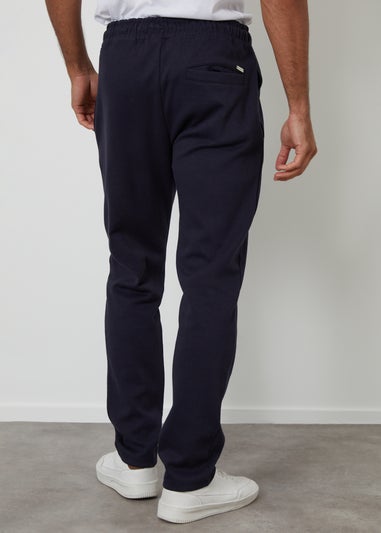Threadbare Navy Pintuck Pique Joggers