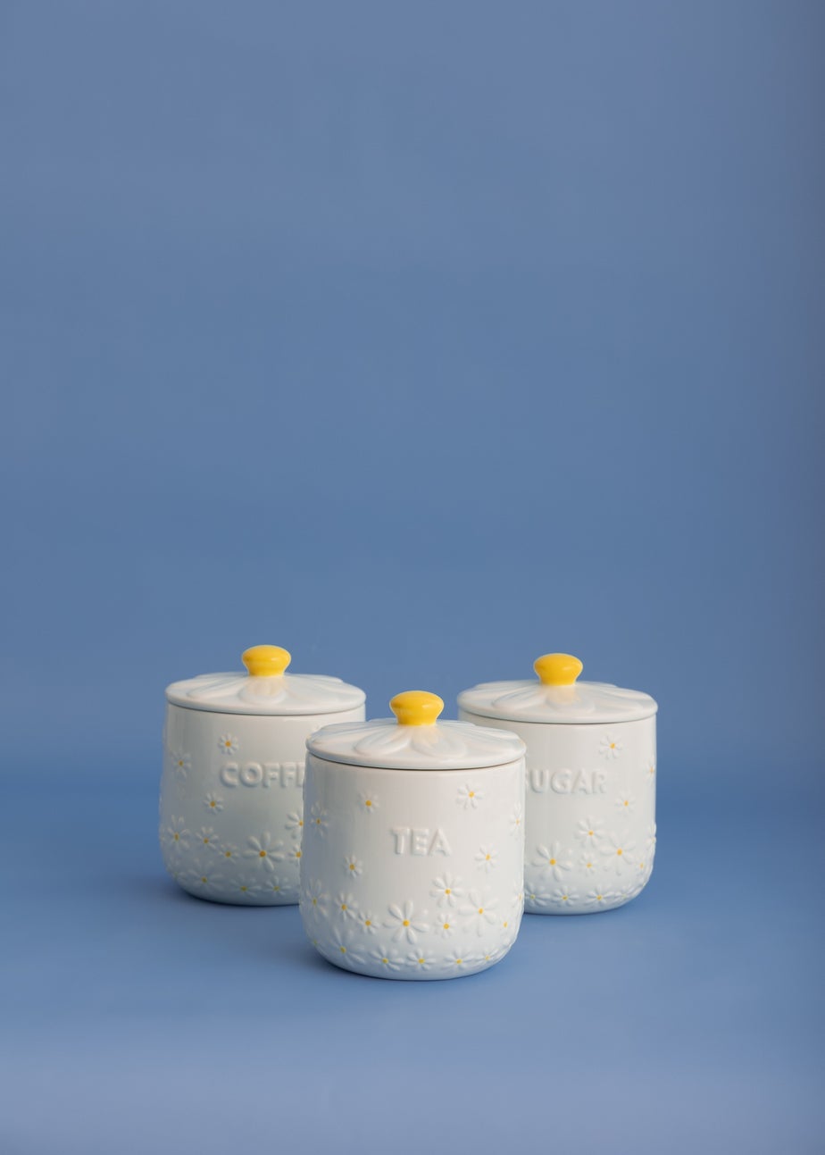 Price & Kensington Daisy Tea, Coffee & Sugar Storage Jars Set of 3
