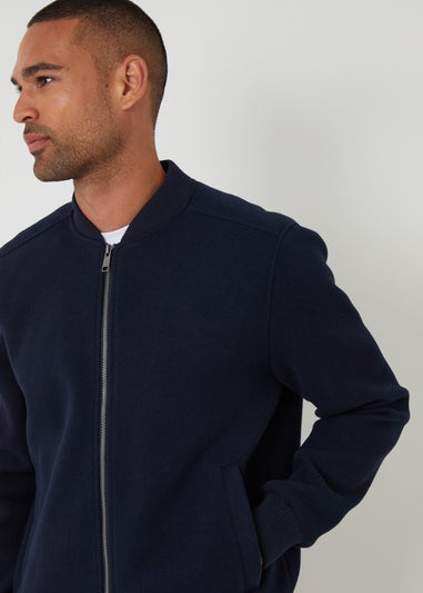 Threadbare Navy Brushed Bomber Jacket