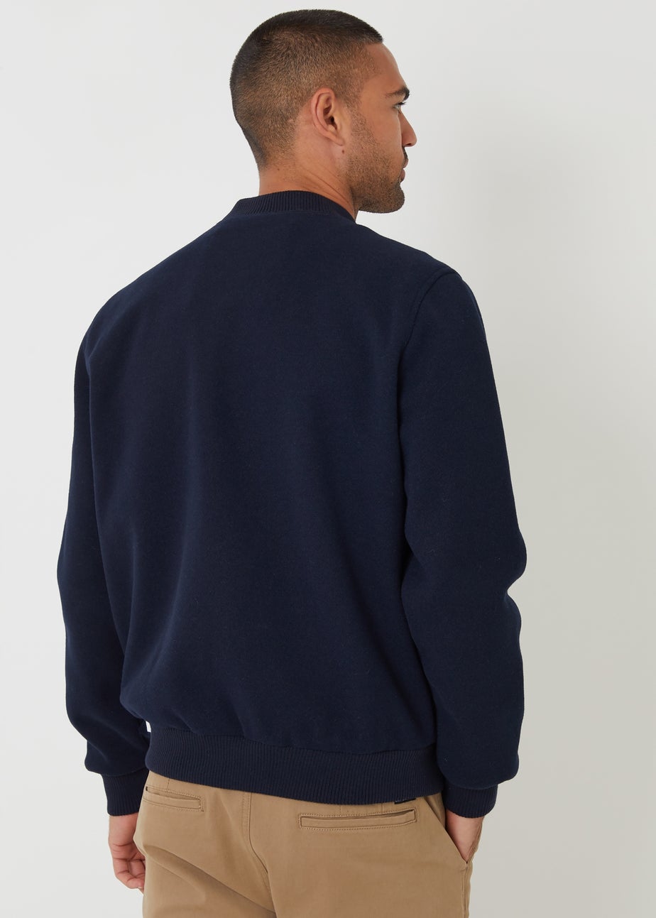 Threadbare Navy Brushed Bomber Jacket