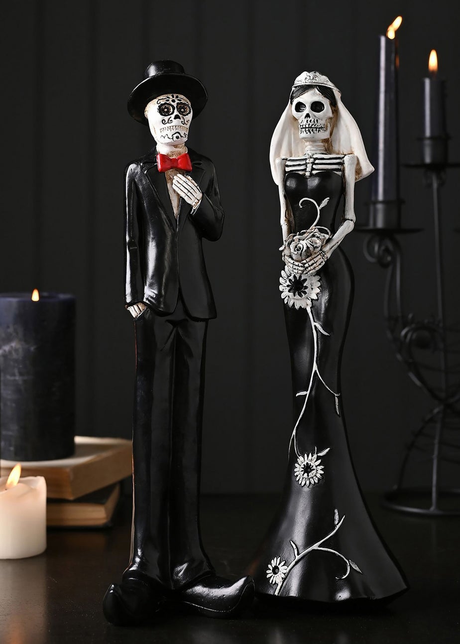 Hocus Pocus Black & White Skeleton Bride Figurine