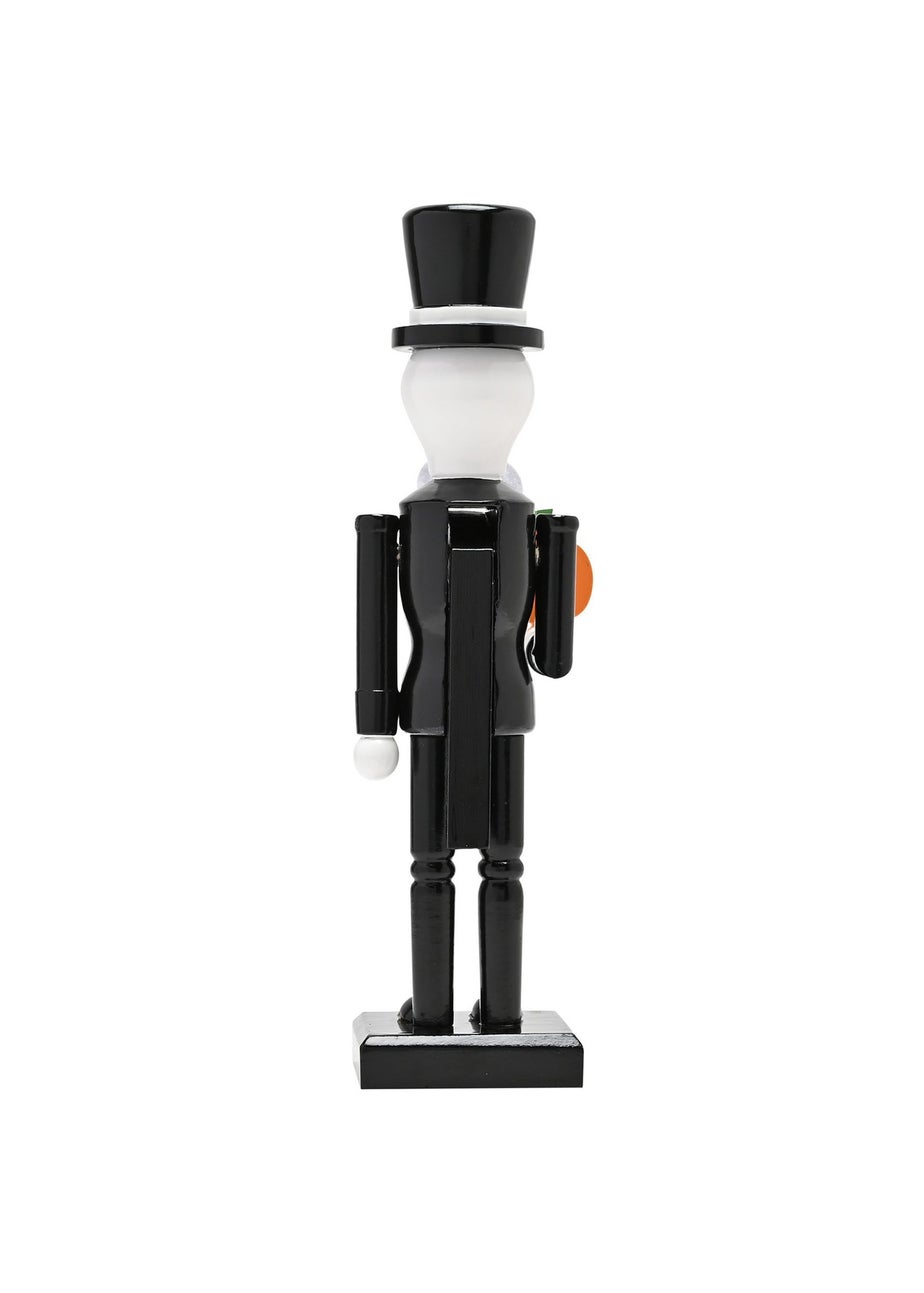 Hocus Pocus Black & White Wooden Nutcracker Skeleton