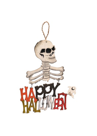 Hocus Pocus Multi Coloured Happy Halloween Skull Hanger