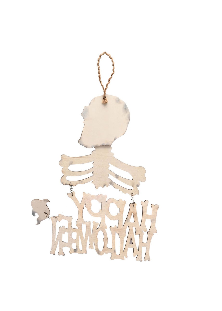 Hocus Pocus Multi Coloured Happy Halloween Skull Hanger
