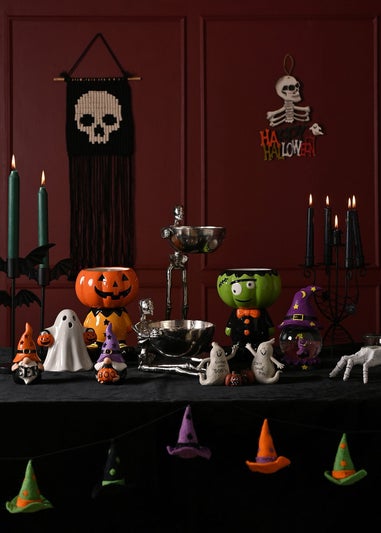 Hocus Pocus Multi Coloured Happy Halloween Skull Hanger